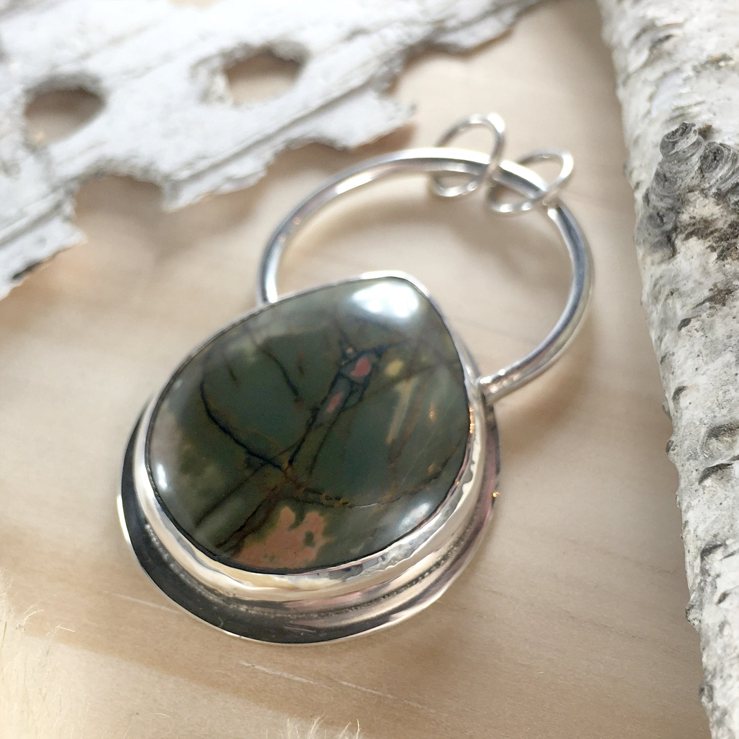 Cherry Creek Jasper Pendant Front View - Stone Treasures by the Lake