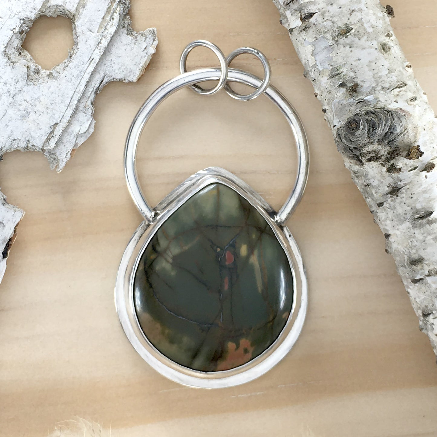 Cherry Creek Jasper Pendant Front View III - Stone Treasures by the Lake