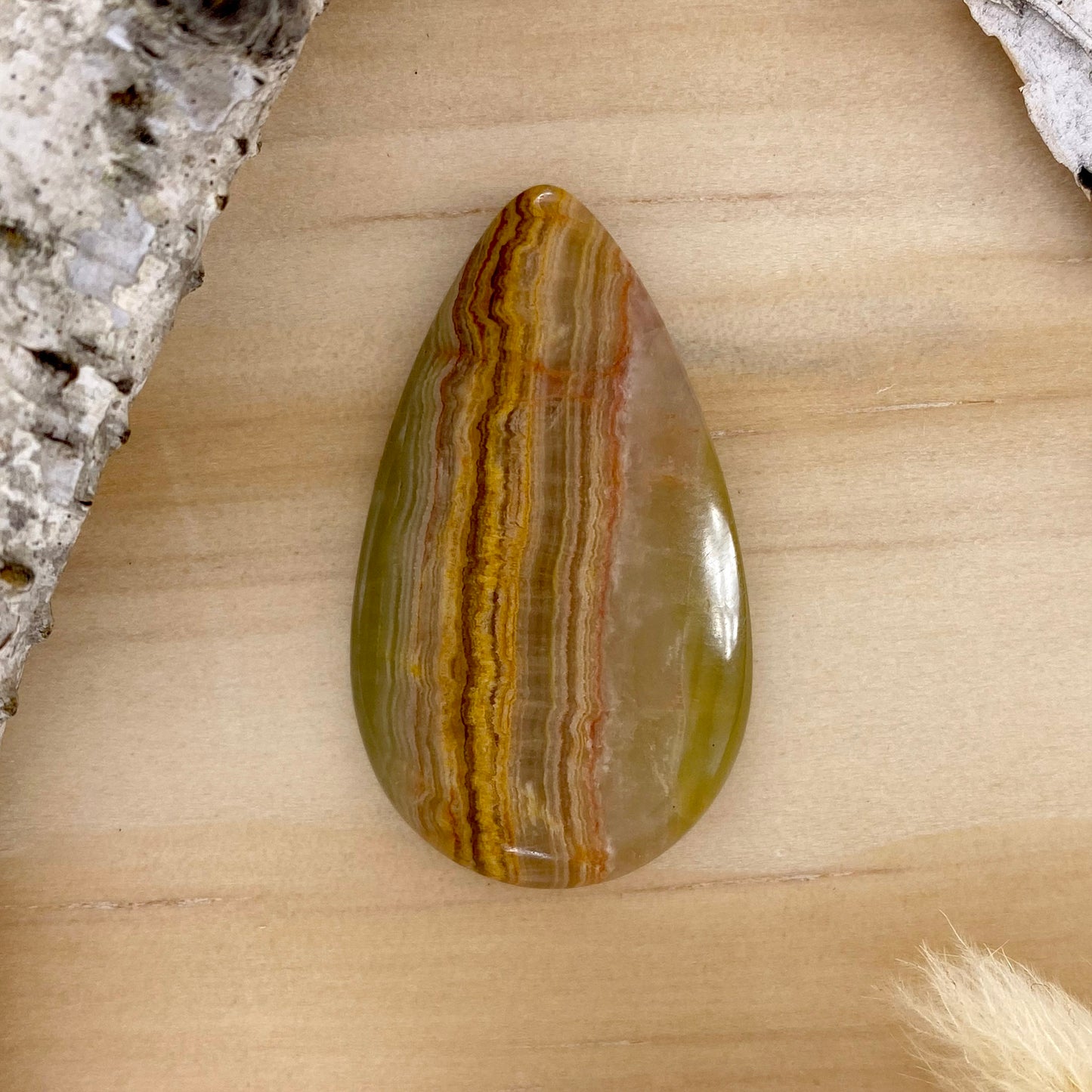 Pakistani Onyx Cabochon Front View II - Stone Treasures by the Lake