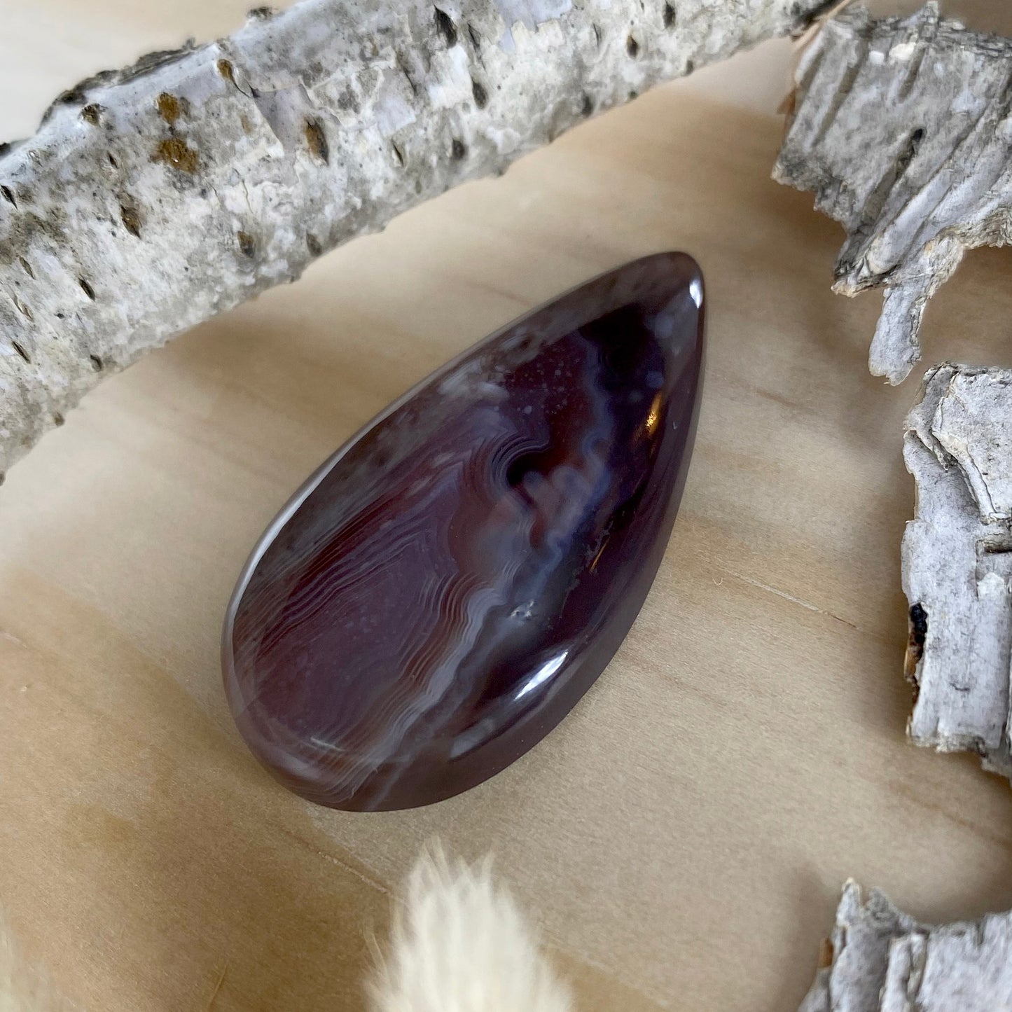 Botswana Agate Cabochon Front View II - Stone Treasures by the Lake