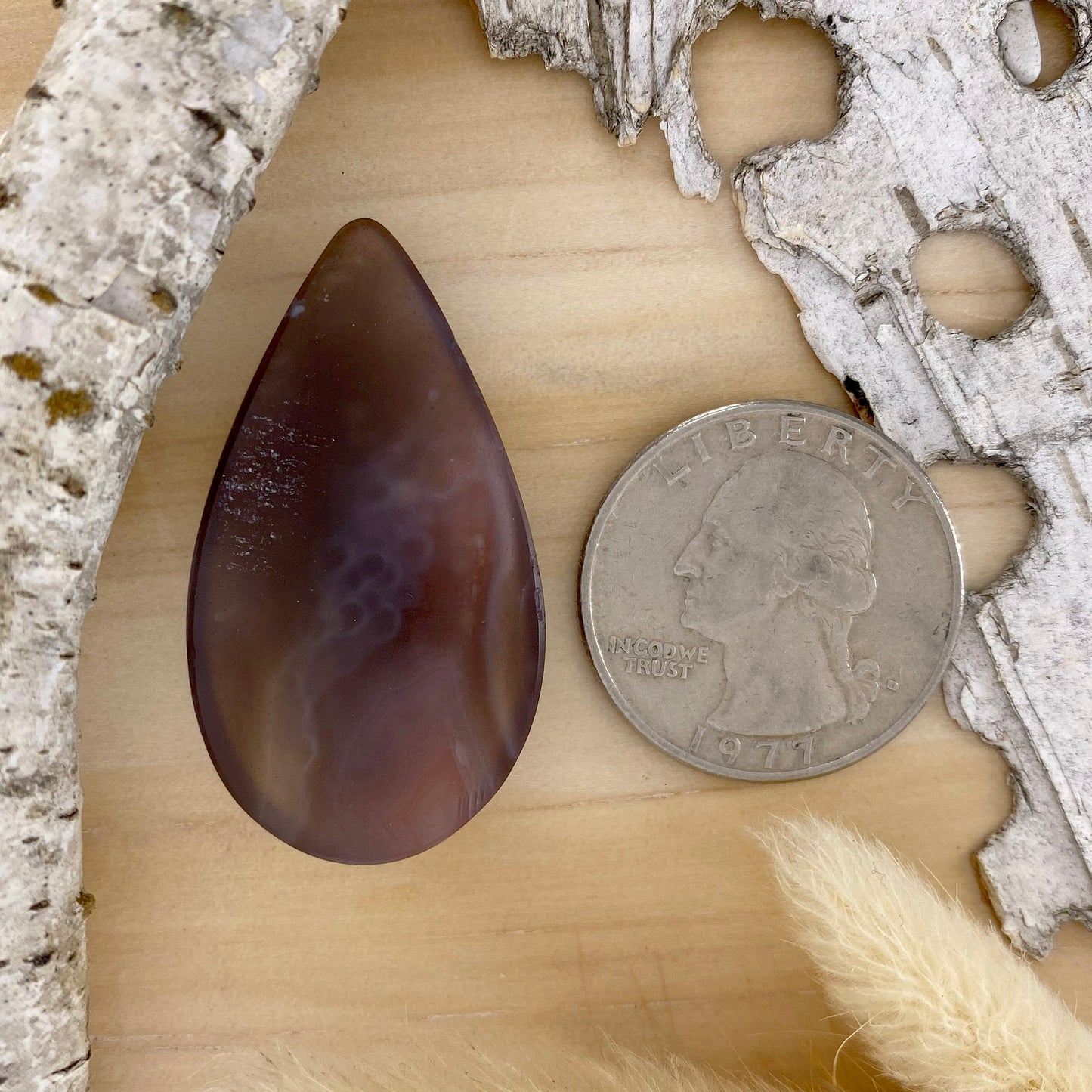 Botswana Agate Cabochon Back View - Stone Treasures by the Lake