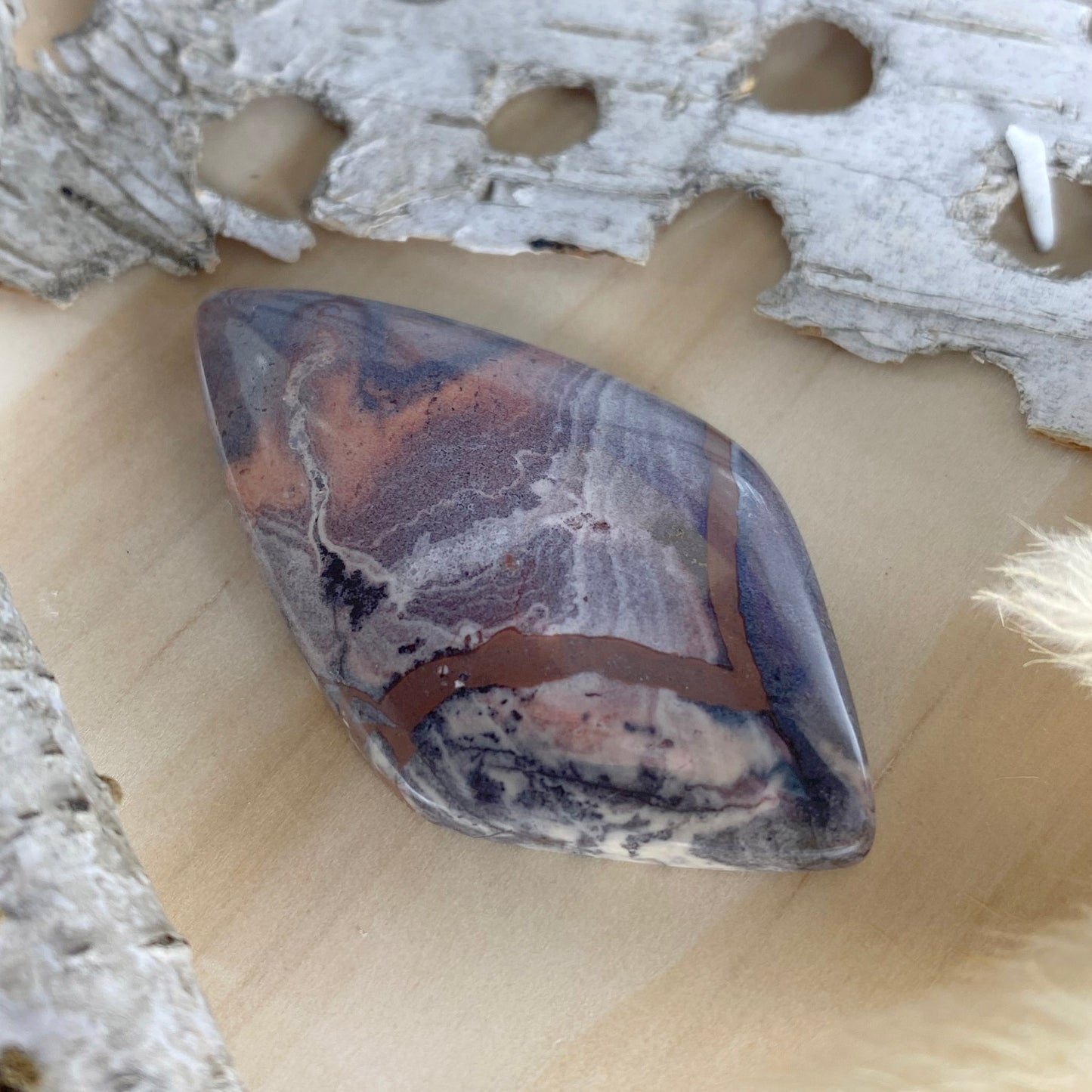 Porcelain Jasper Cabochon Front View - Stone Treasures by the Lake