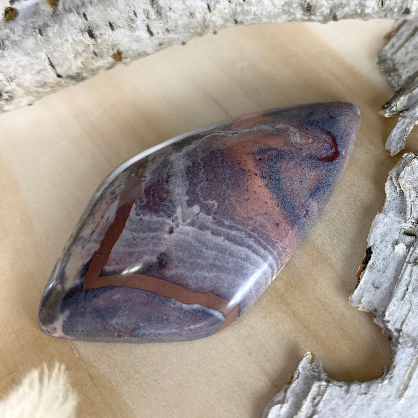 Porcelain Jasper Cabochon Front View II - Stone Treasures by the Lake