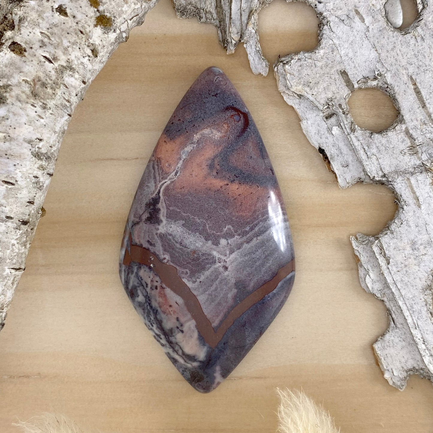 Porcelain Jasper Cabochon Front View III - Stone Treasures by the Lake