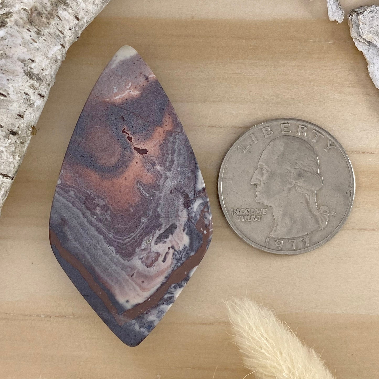 Porcelain Jasper Cabochon Back View - Stone Treasures by the Lake