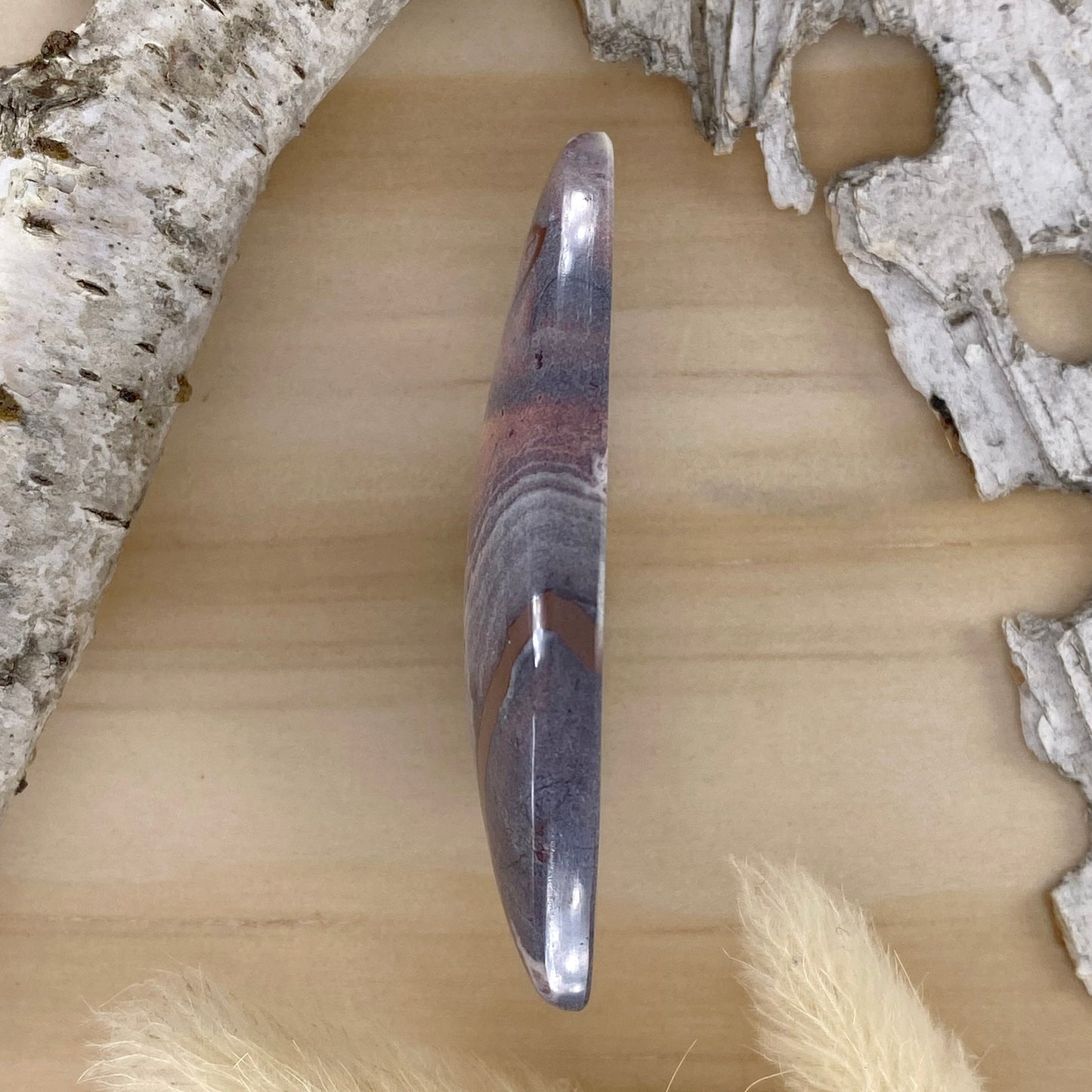 Porcelain Jasper Cabochon Side View - Stone Treasures by the Lake