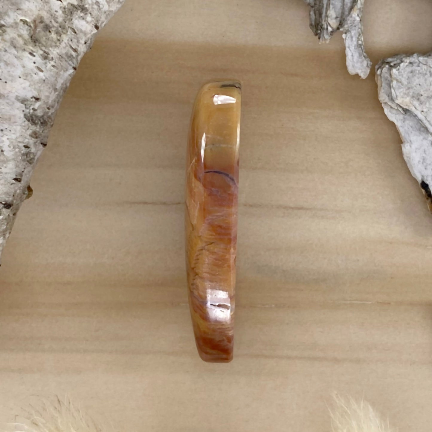 Howardite Cabochon Side View - Stone Treasures by the Lake