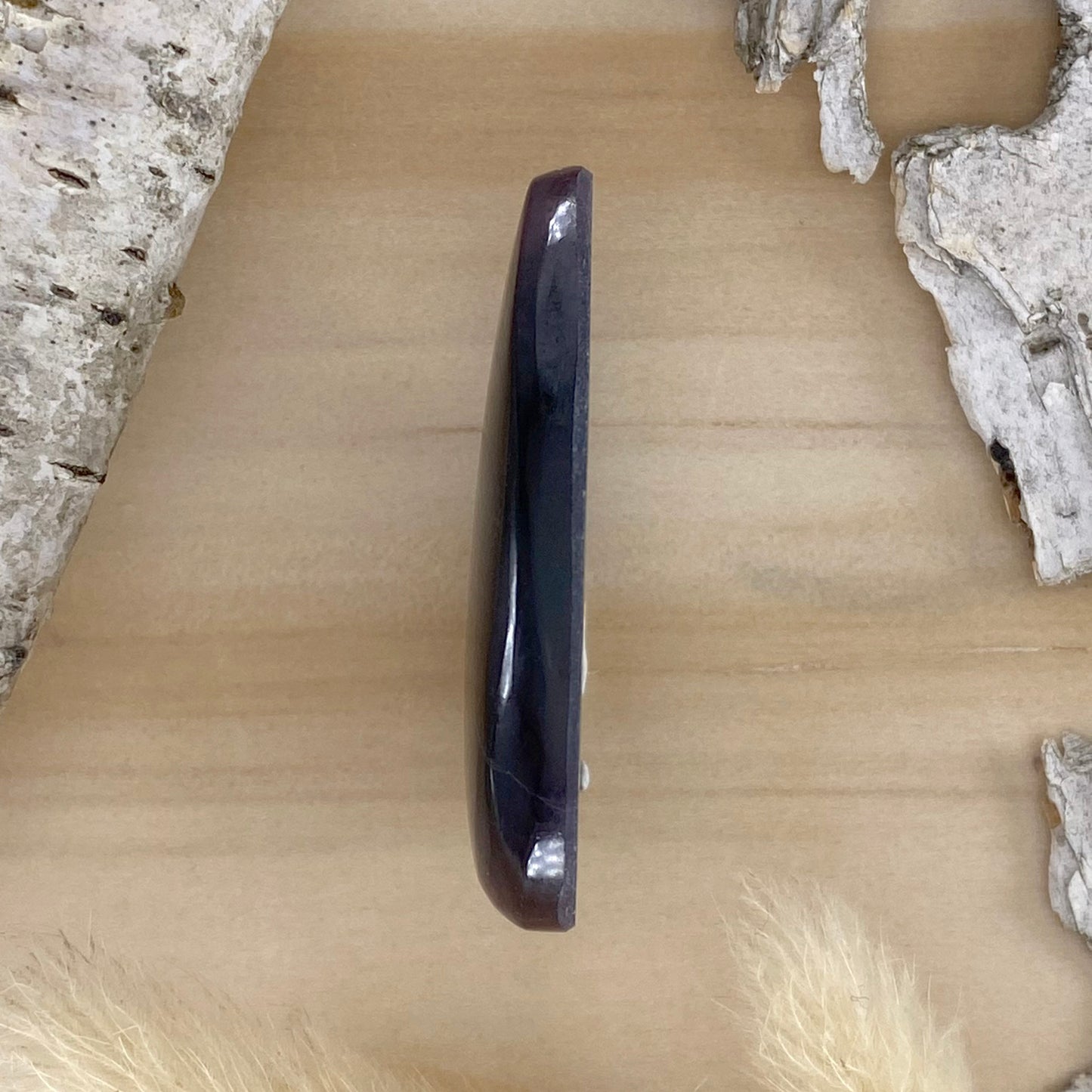 Rainbow Fluorite Cabochon Side View - Stone Treasures by the Lake