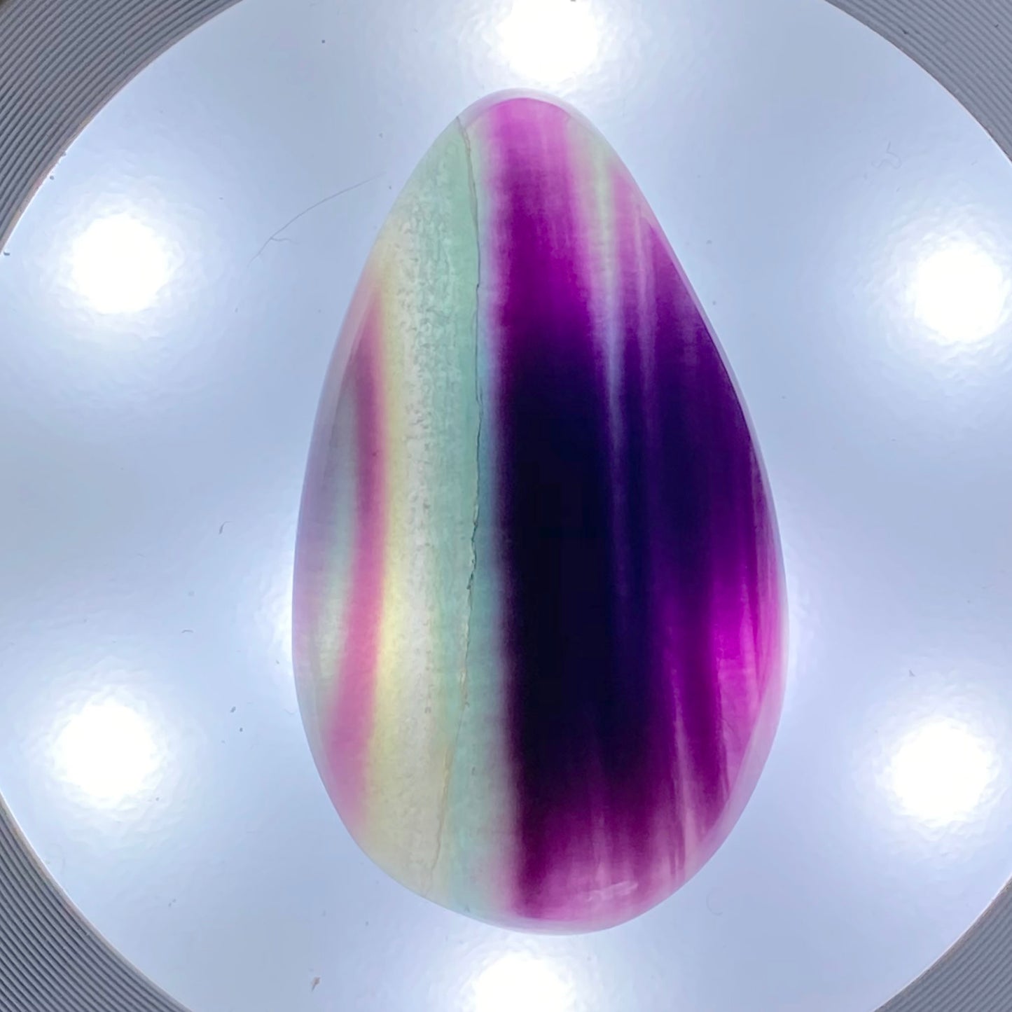 Rainbow Fluorite Cabochon Front View IV - Stone Treasures by the Lake
