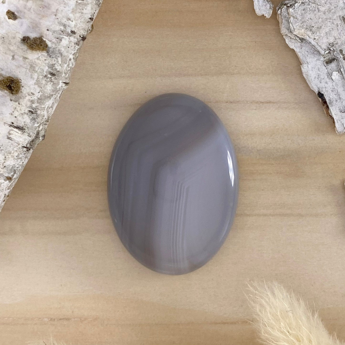 Water Agate Cabochon Front View III - Stone Treasures by the Lake