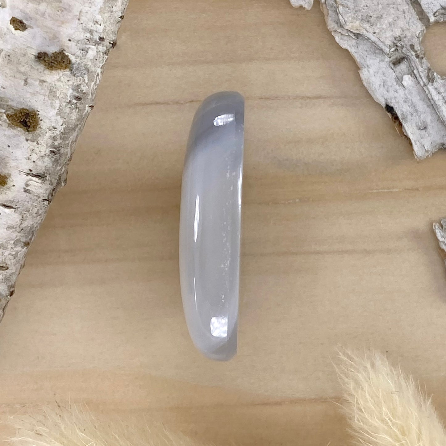 Water Agate Cabochon Side View - Stone Treasures by the Lake