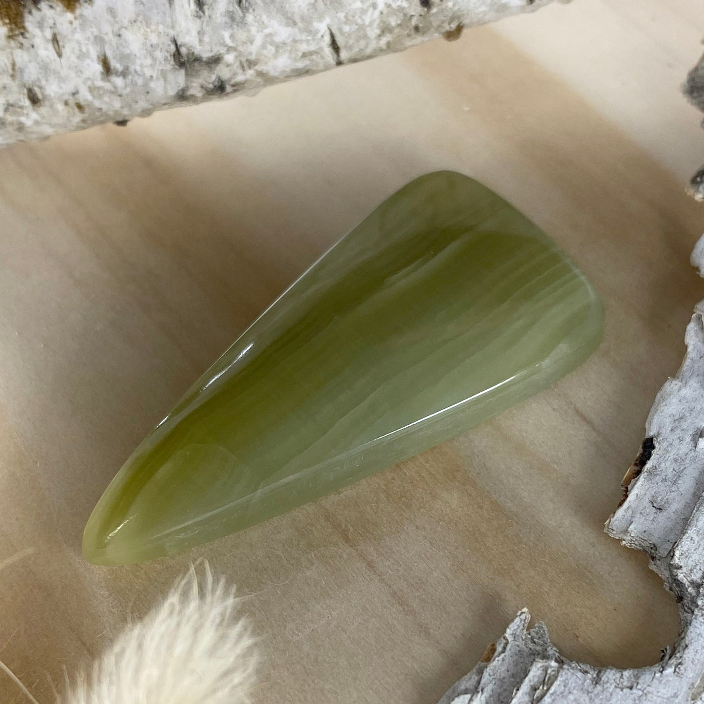 Green Onyx Cabochon Front View IV - Stone Treasures by the Lake