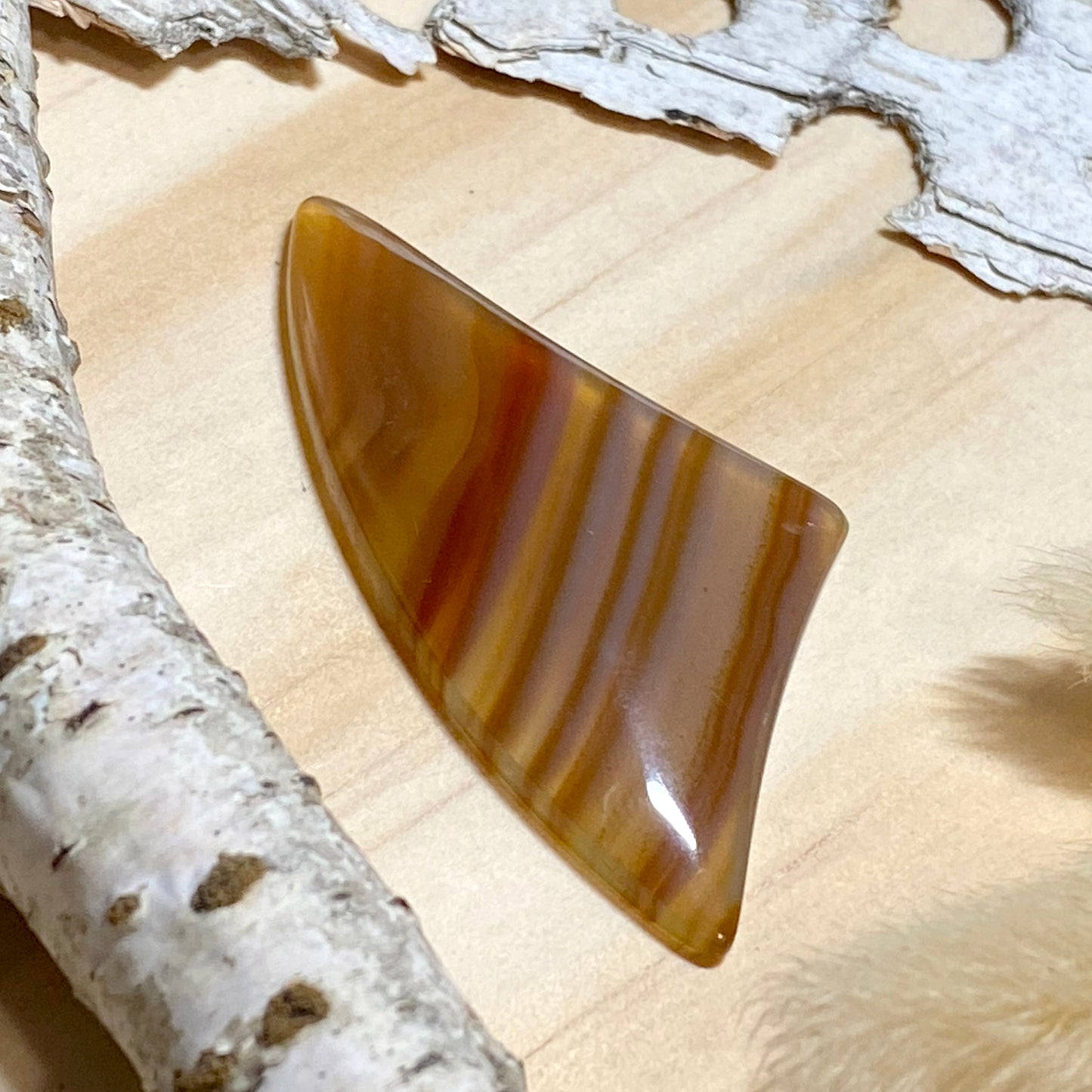 Brazil Agate Cabochon Front View IV- Stone Treasures by the Lake