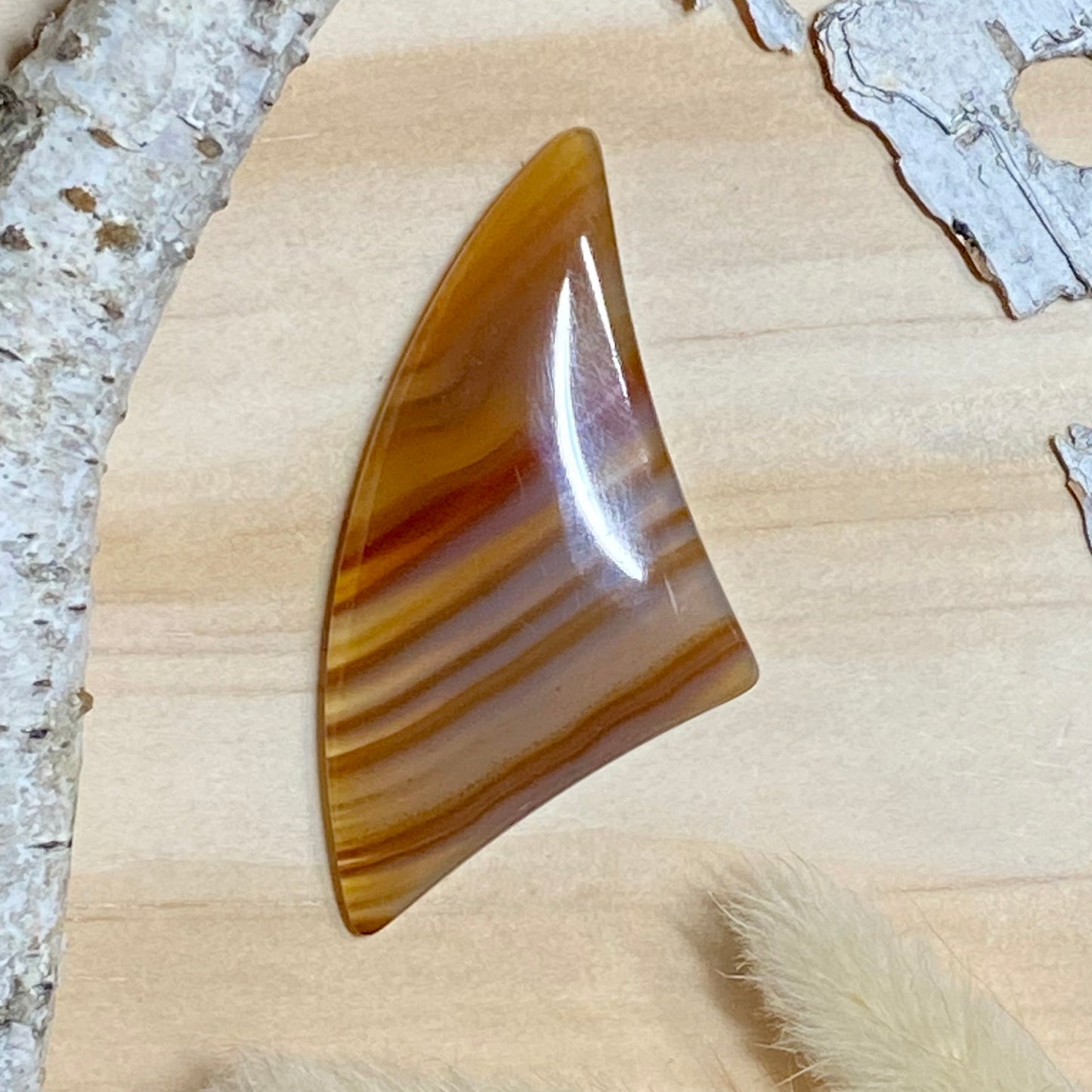 Brazil Agate Cabochon Front View - Stone Treasures by the Lake