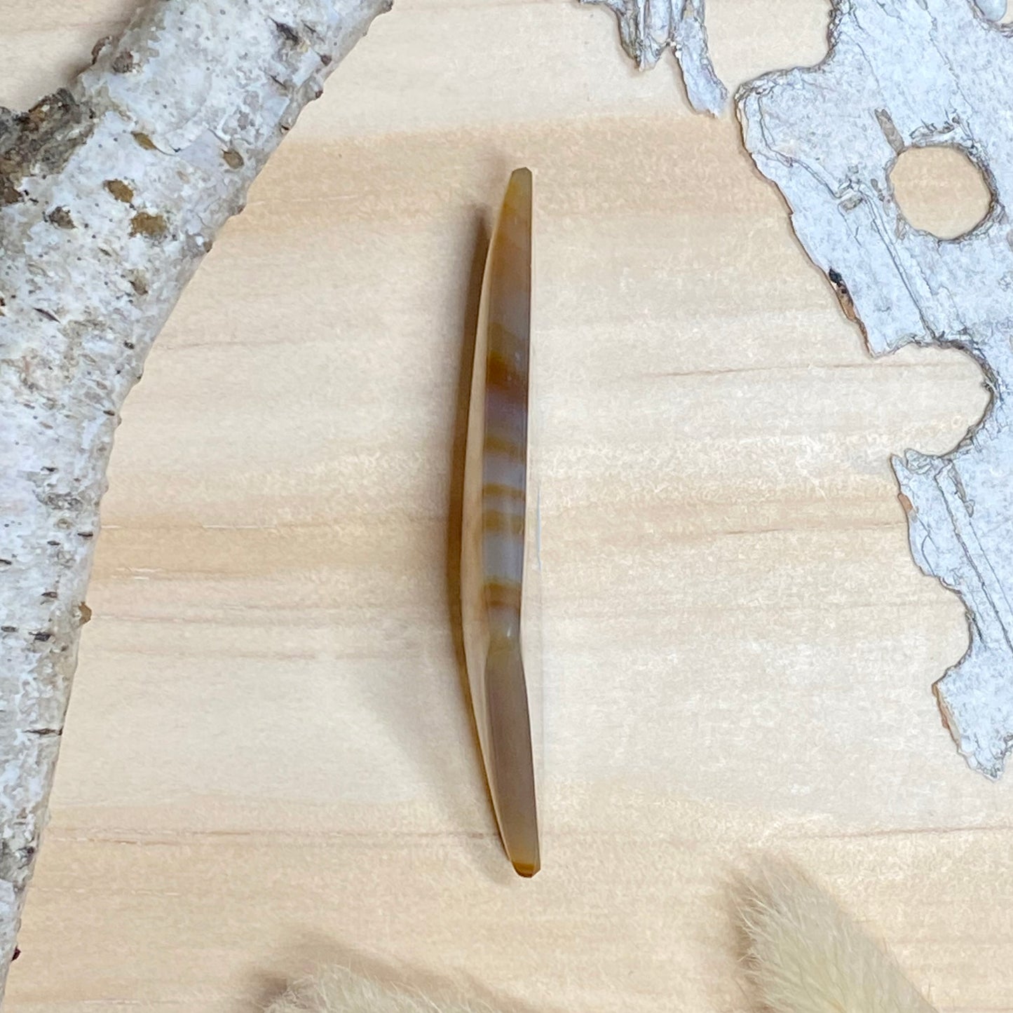 Brazil Agate Cabochon Side View - Stone Treasures by the Lake