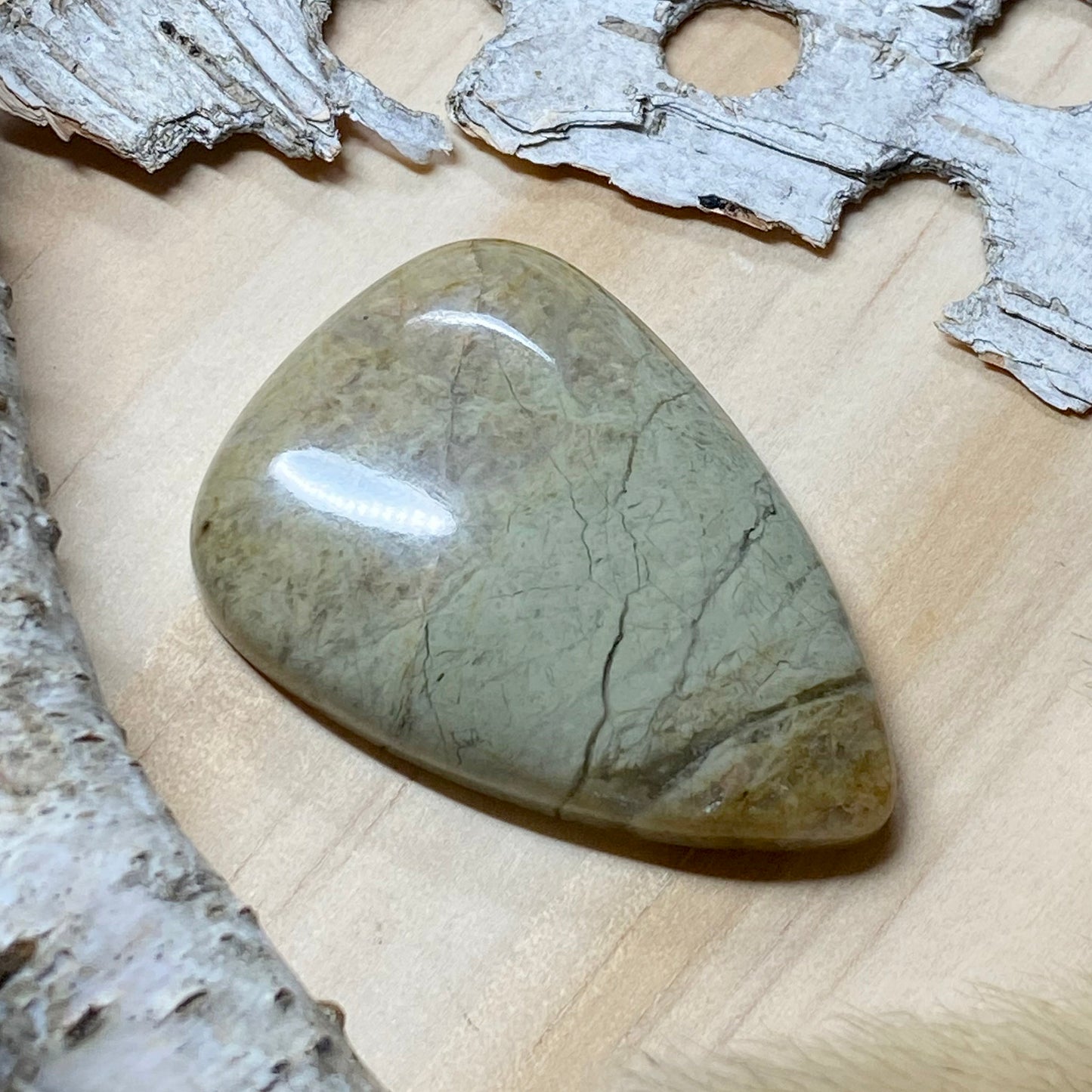 Lake Michigan Jasper Cabochon Front View - Stone Treasures by the Lake