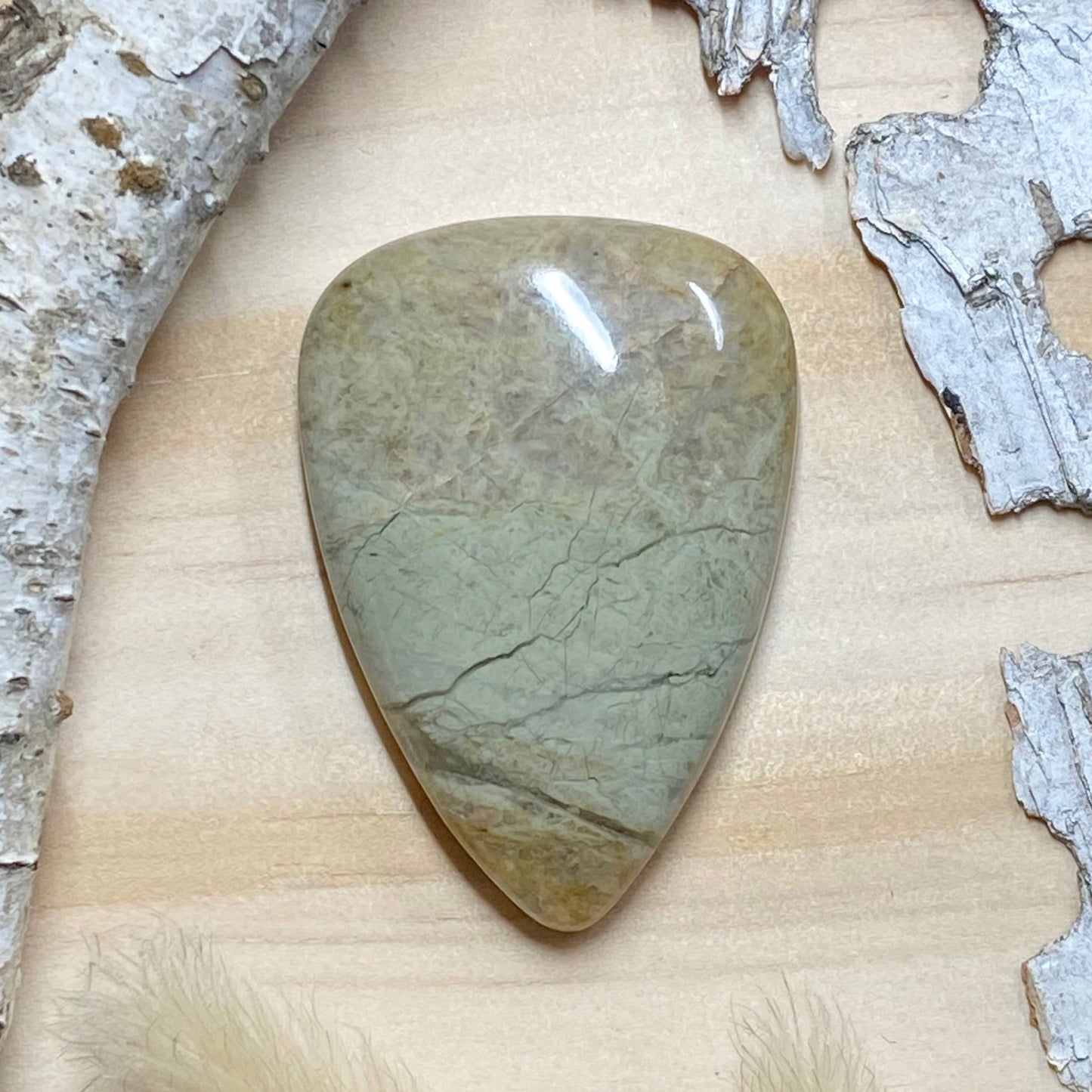 Lake Michigan Jasper Cabochon Front View III - Stone Treasures by the Lake