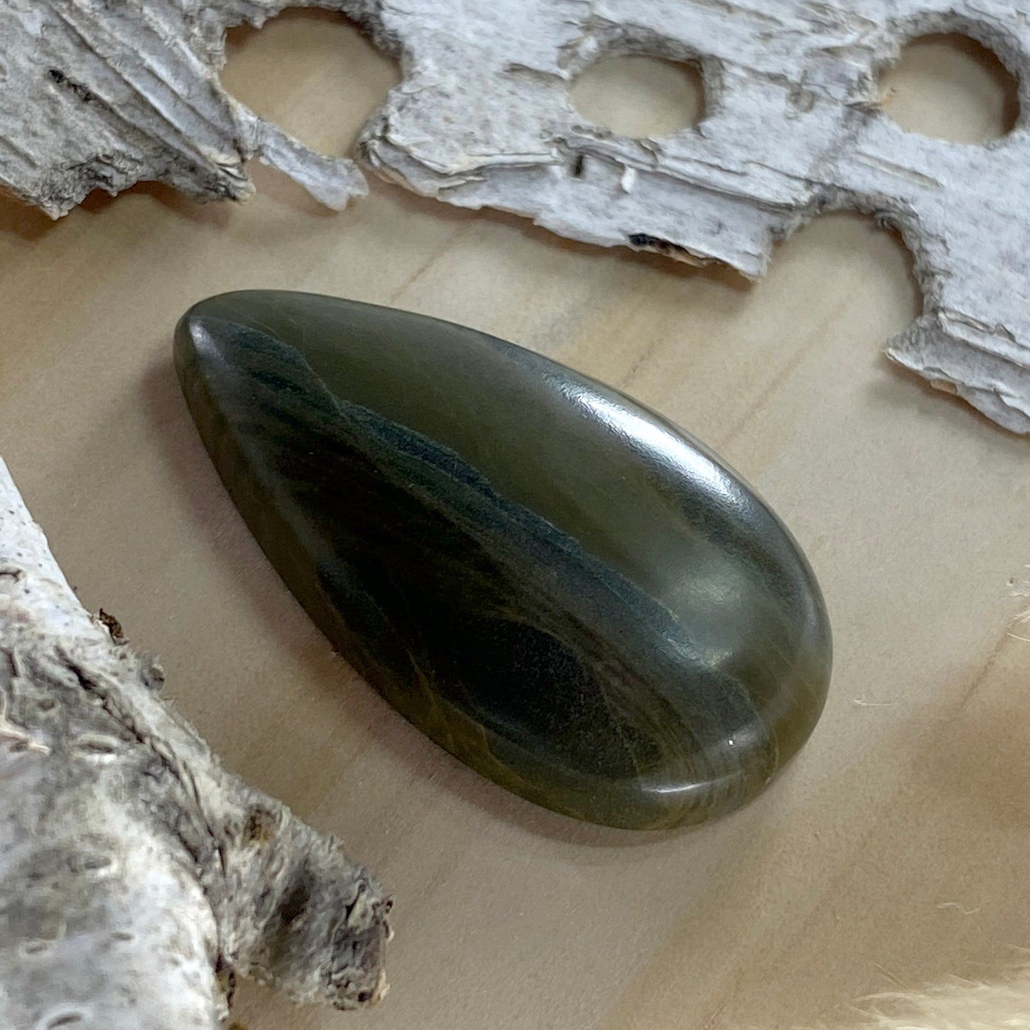 Basalt Cabochon Front View II - Stone Treasures by the Lake