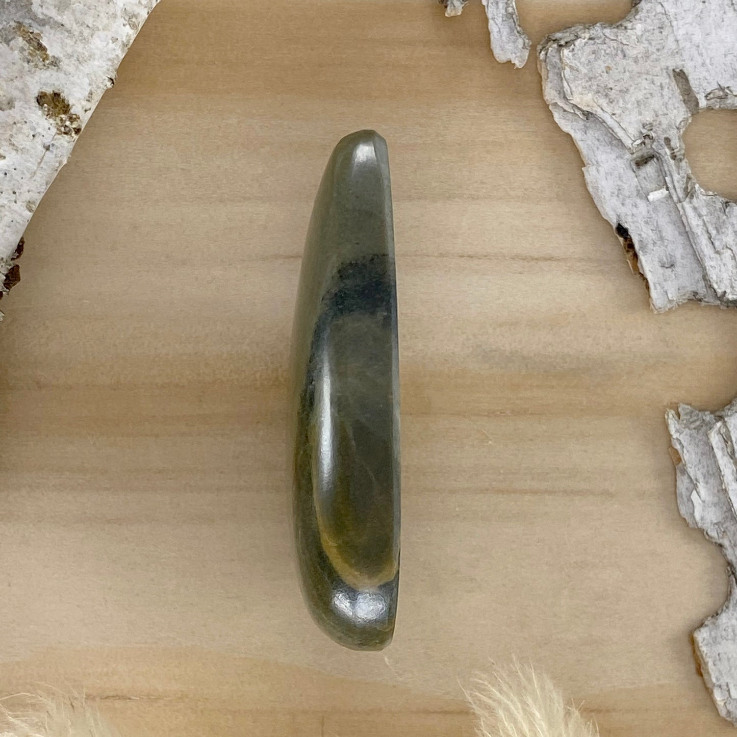 Basalt Cabochon Side View - Stone Treasures by the Lake