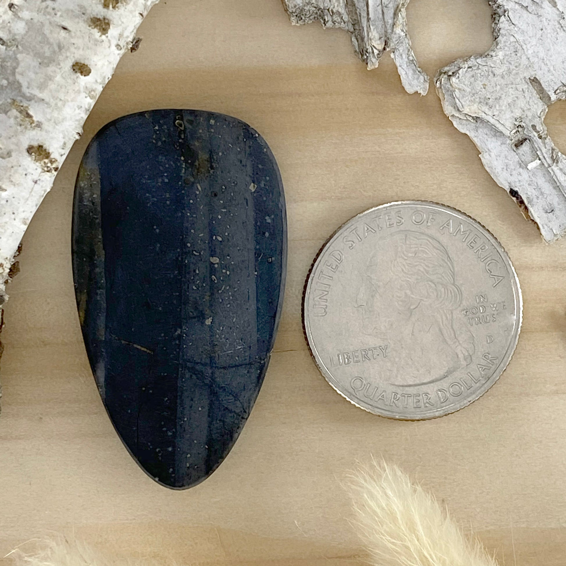 Basalt Cabochon Back View - Stone Treasures by the Lake