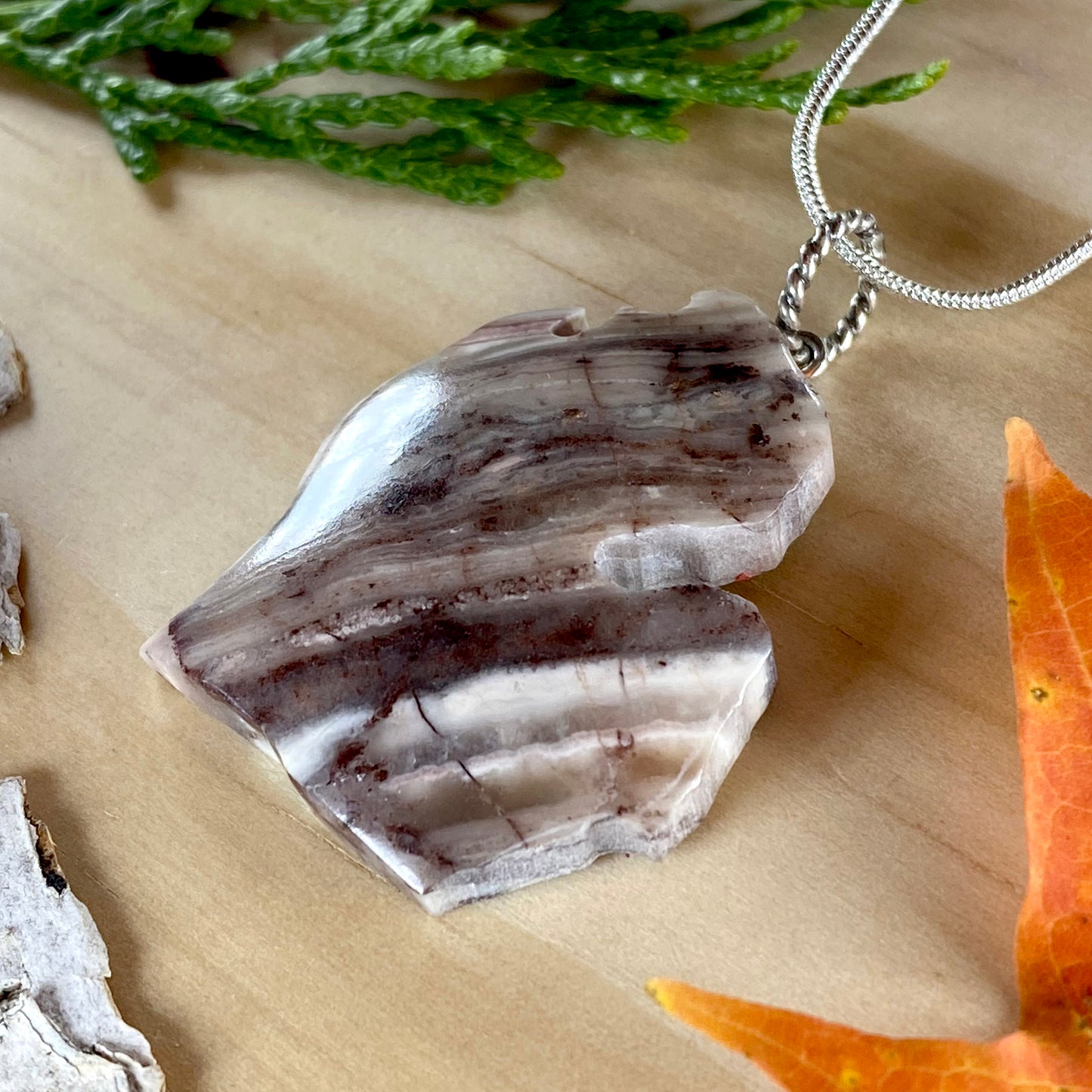 Kona Dolomite Michigan Pendant Necklace Front View III - Stone Treasures by the Lake
