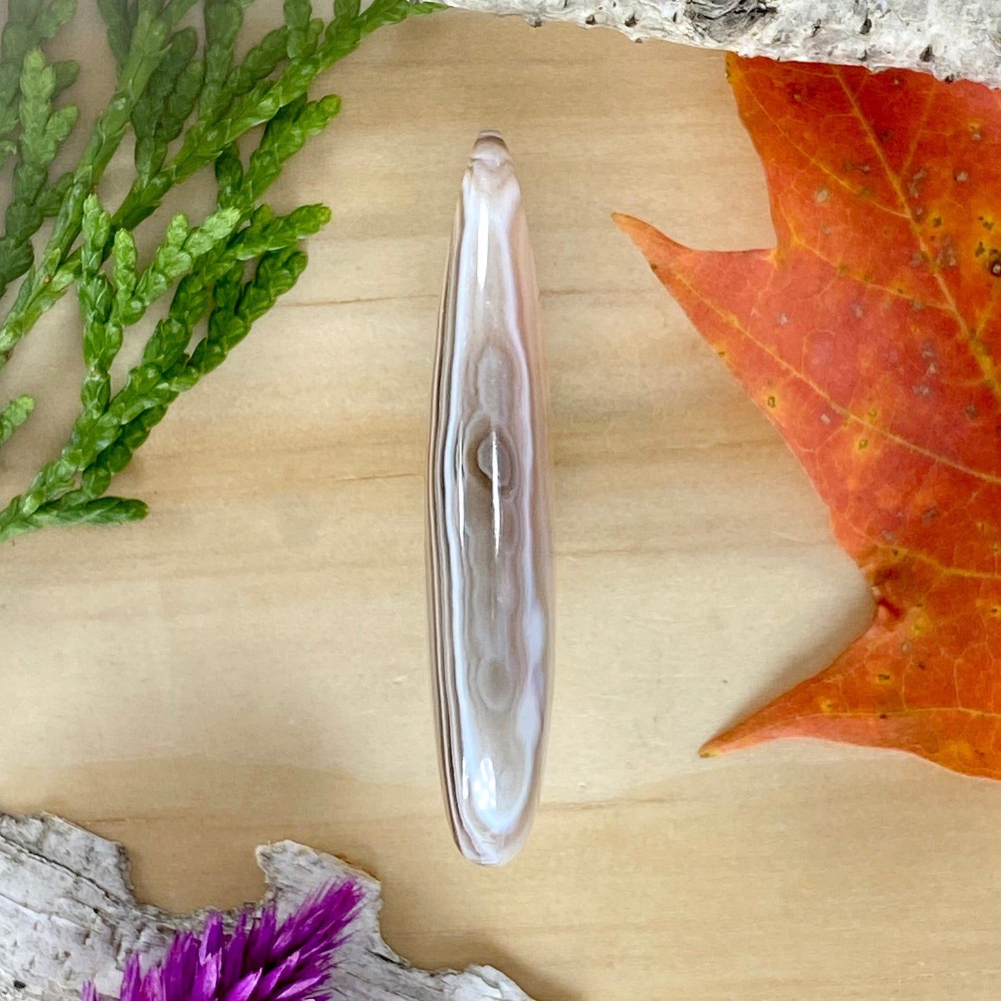 Botswana Agate Cabochon Side View - Stone Treasures by the Lake
