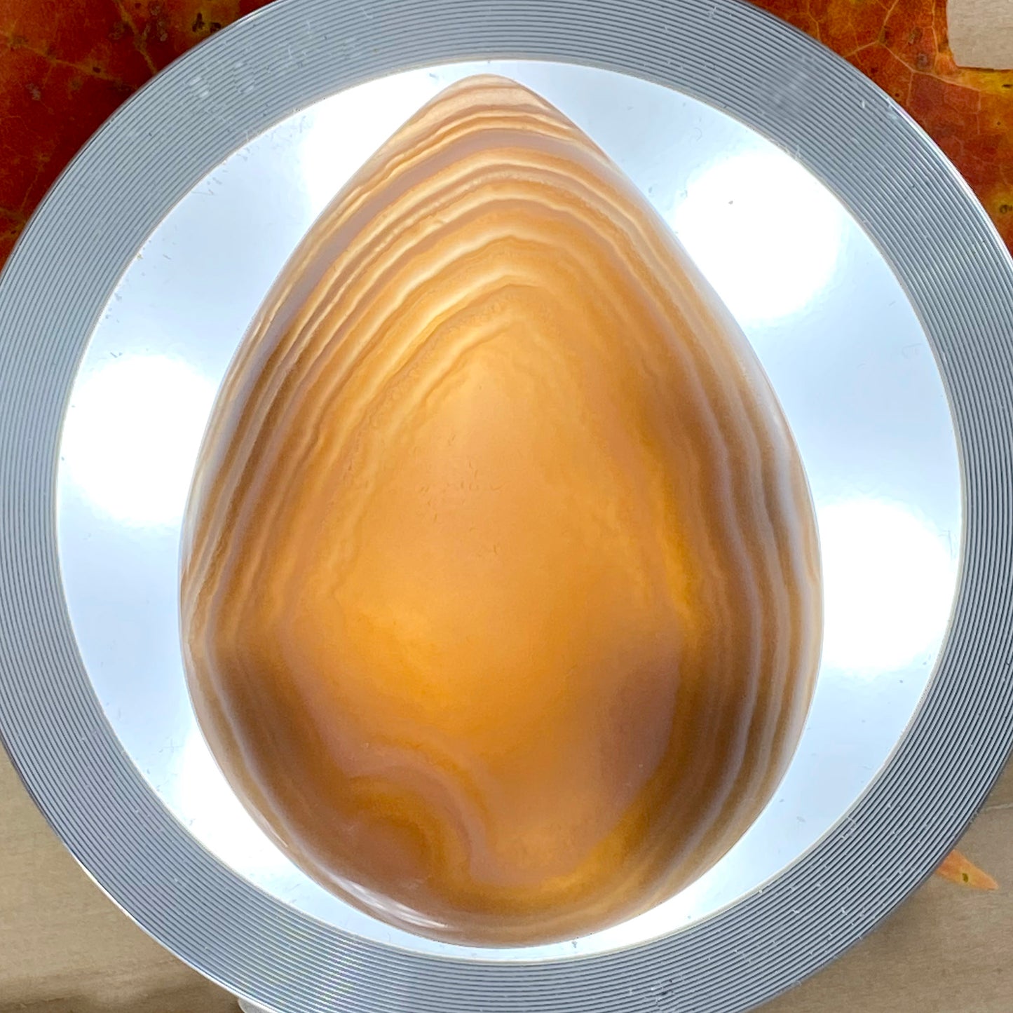 Botswana Agate Cabochon Front View IV - Stone Treasures by the Lake