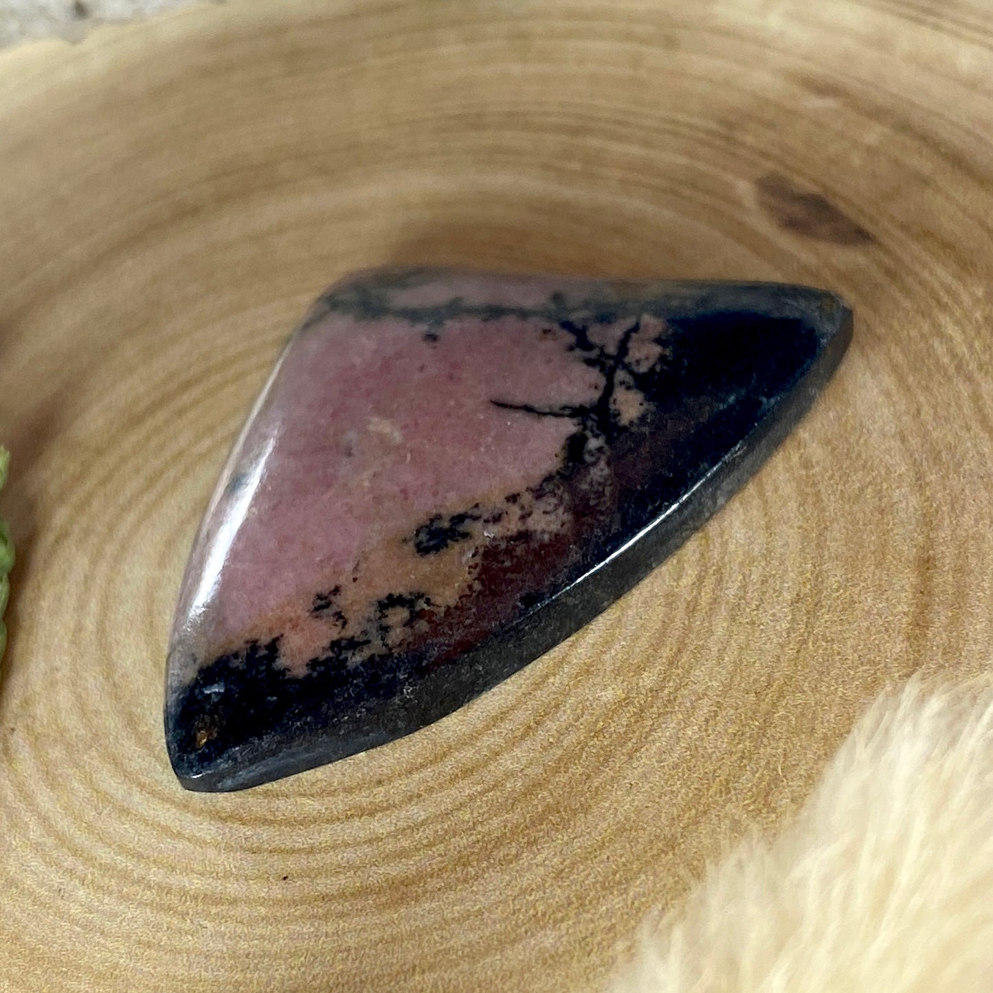 Rhodonite Cabochon Front View II - Stone Treasures by the Lake