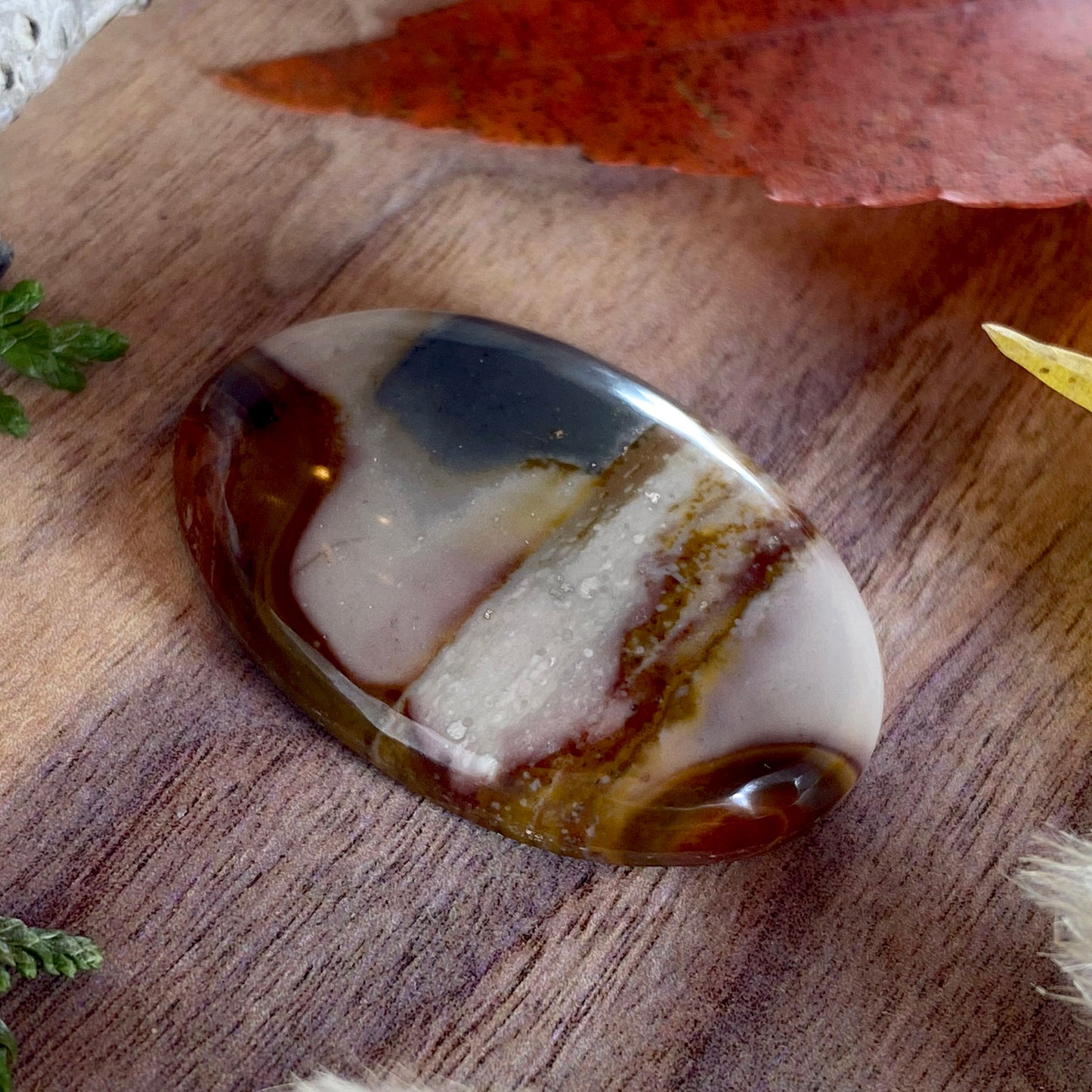 Polychrome Jasper Cabochon Front View II - Stone Treasures by the Lake