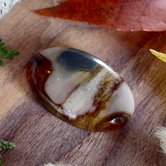 Polychrome Jasper Cabochon Front View II - Stone Treasures by the Lake