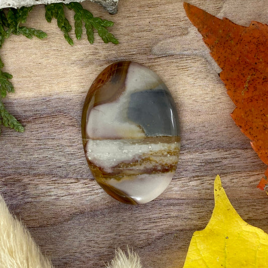 Polychrome Jasper Cabochon Front View - Stone Treasures by the Lake
