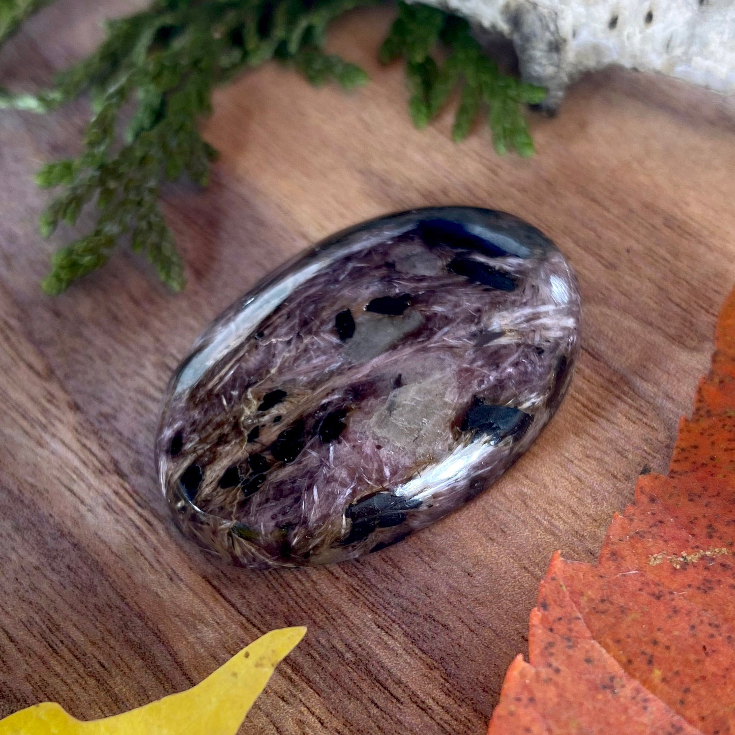 Charoite Cabochon Front View III - Stone Treasures by the Lake