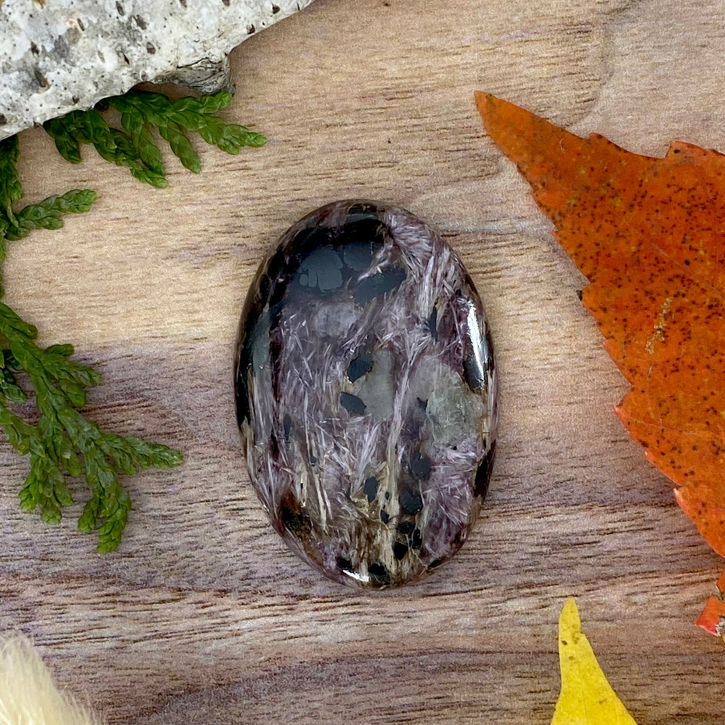 Charoite Cabochon Front View - Stone Treasures by the Lake