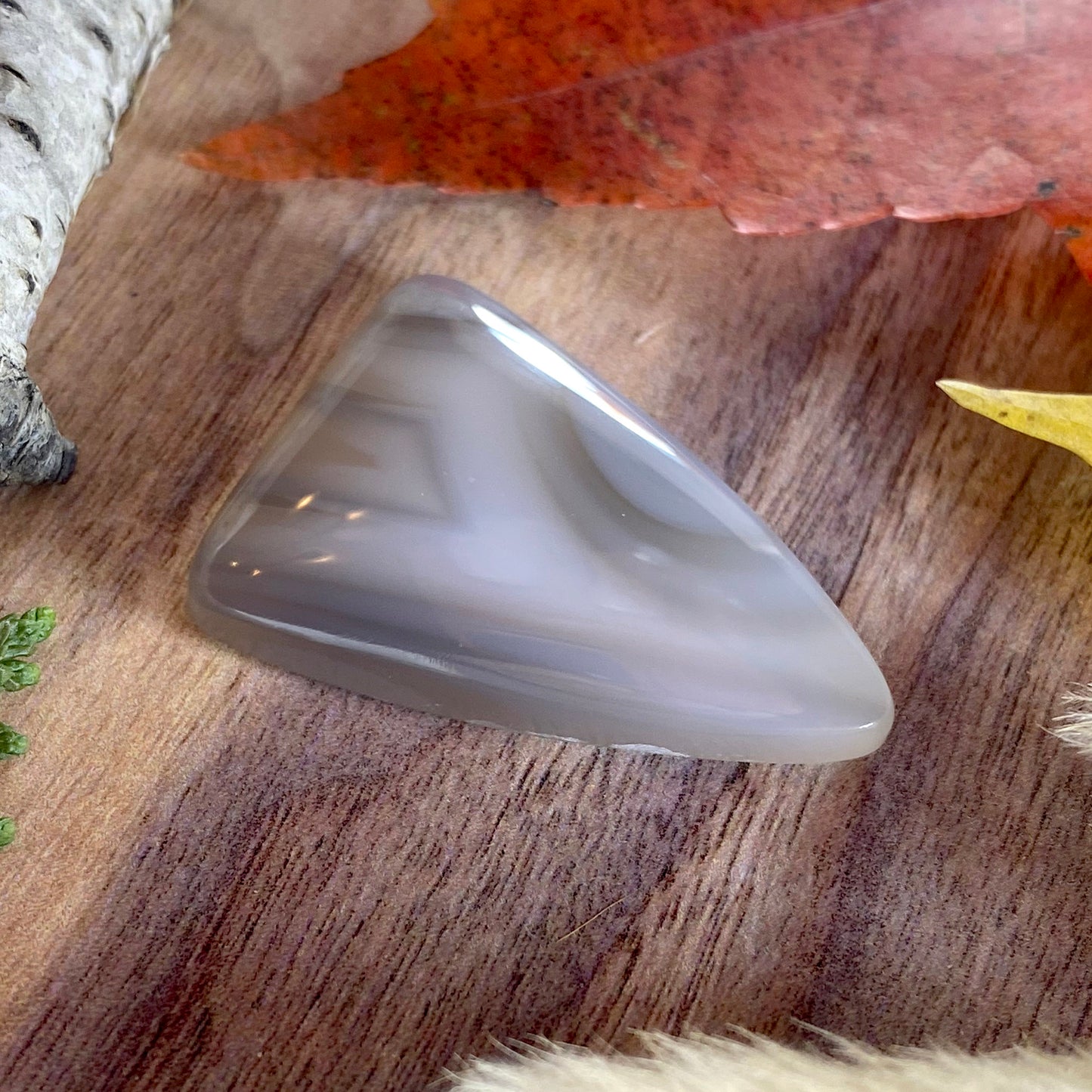 Blue Water Agate Cabochon Front View II - Stone Treasures by the Lake