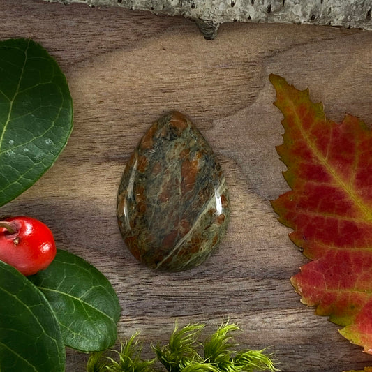Unakite Cabochon Front View - Stone Treasures by the Lake