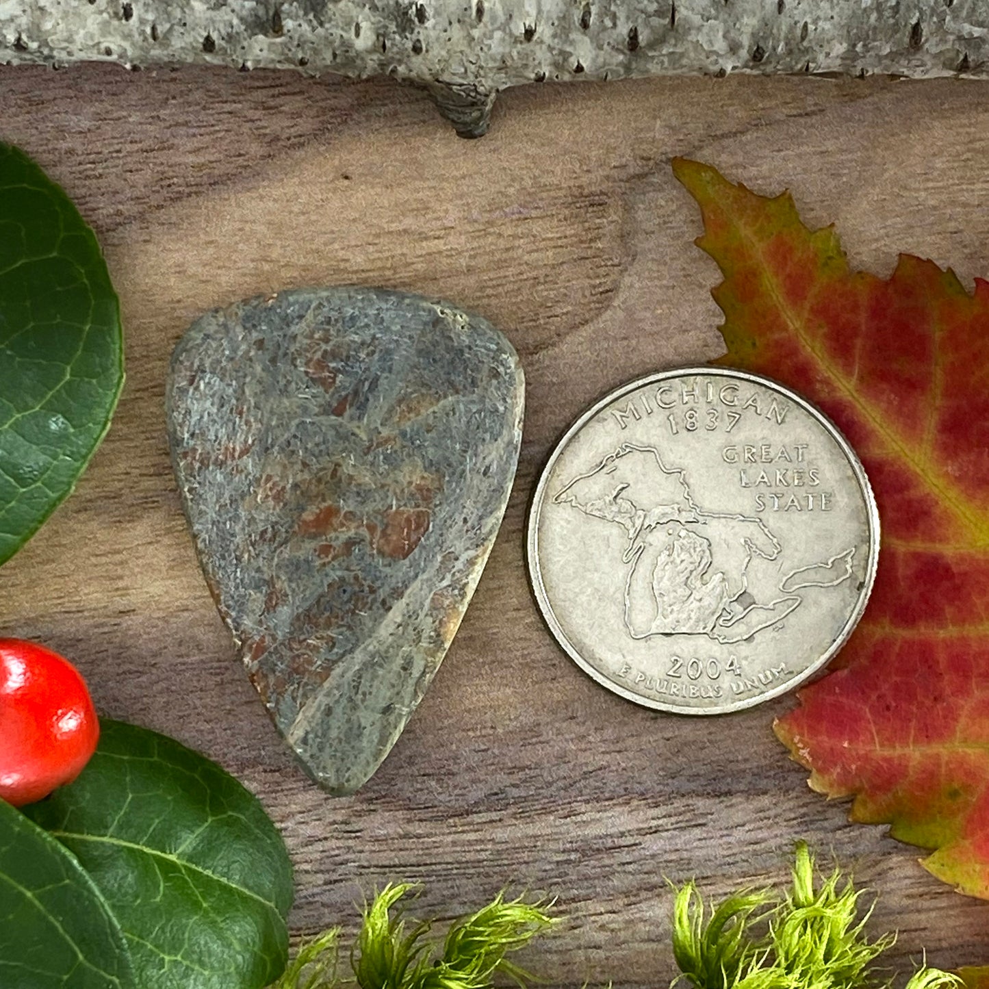 Unakite Cabochon Back View - Stone Treasures by the Lake