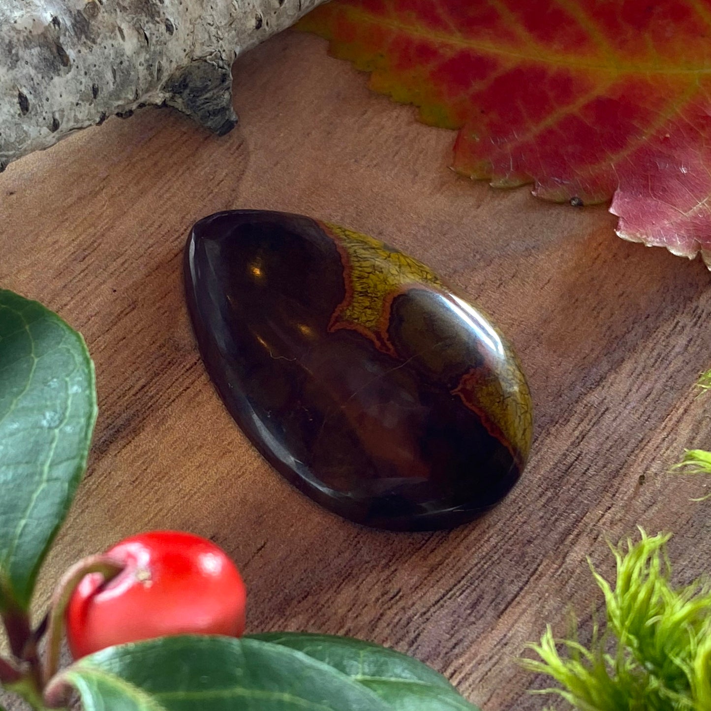 Morgan Hill Poppy Jasper Cabochon Front View II - Stone Treasures by the Lake