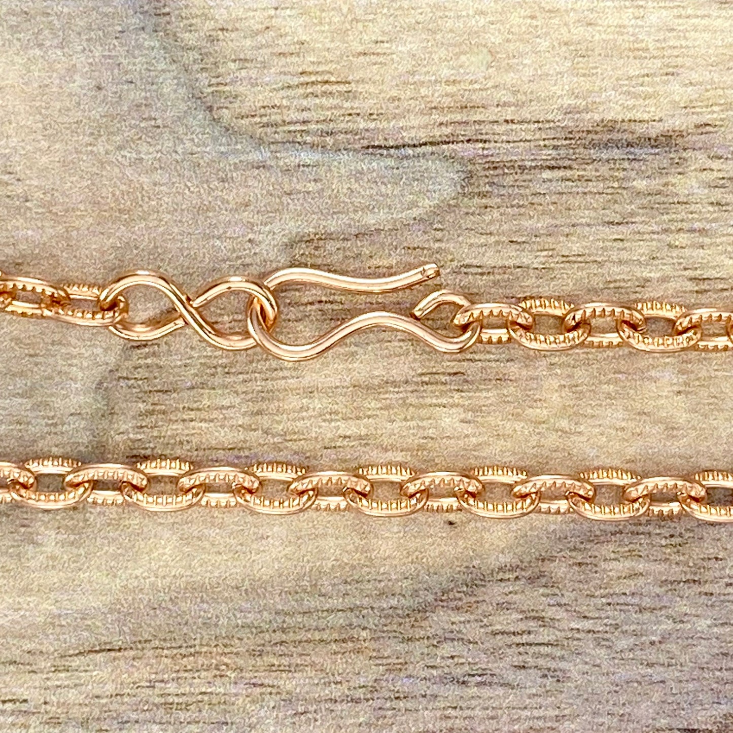 Solid Copper Patterned Cable Chains 2 - Stone Treasures by the Lake