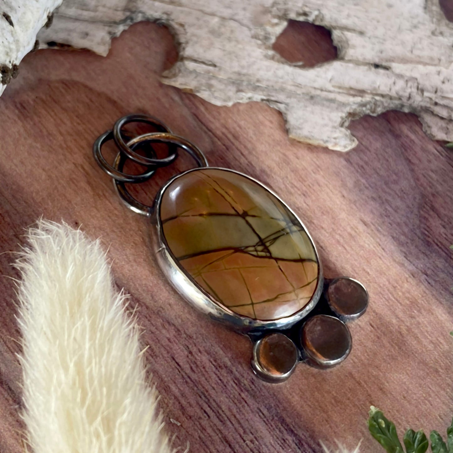 Cherry Creek Jasper Pendant Front View II - Stone Treasures by the Lake