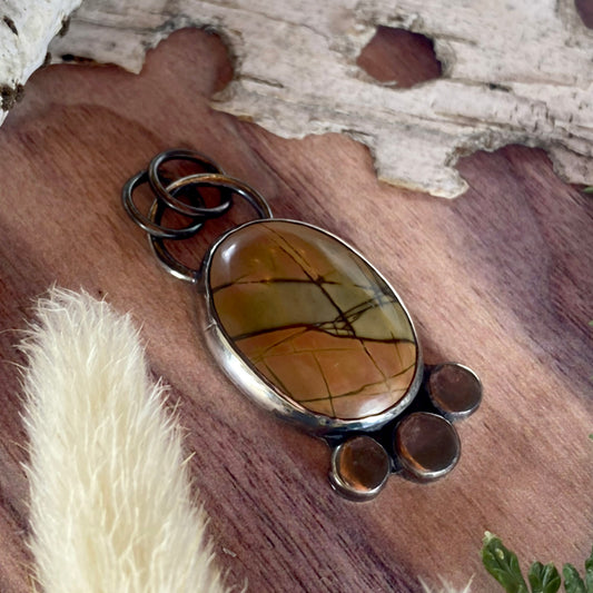 Cherry Creek Jasper Pendant Front View II - Stone Treasures by the Lake