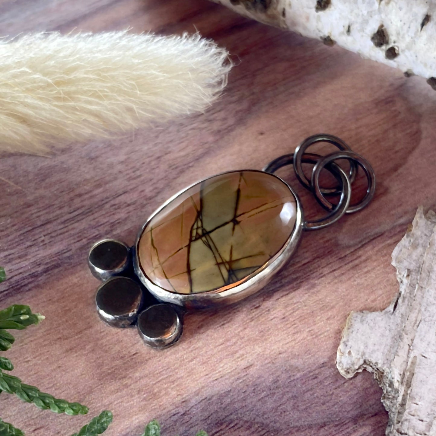 Cherry Creek Jasper Pendant Front View III - Stone Treasures by the Lake