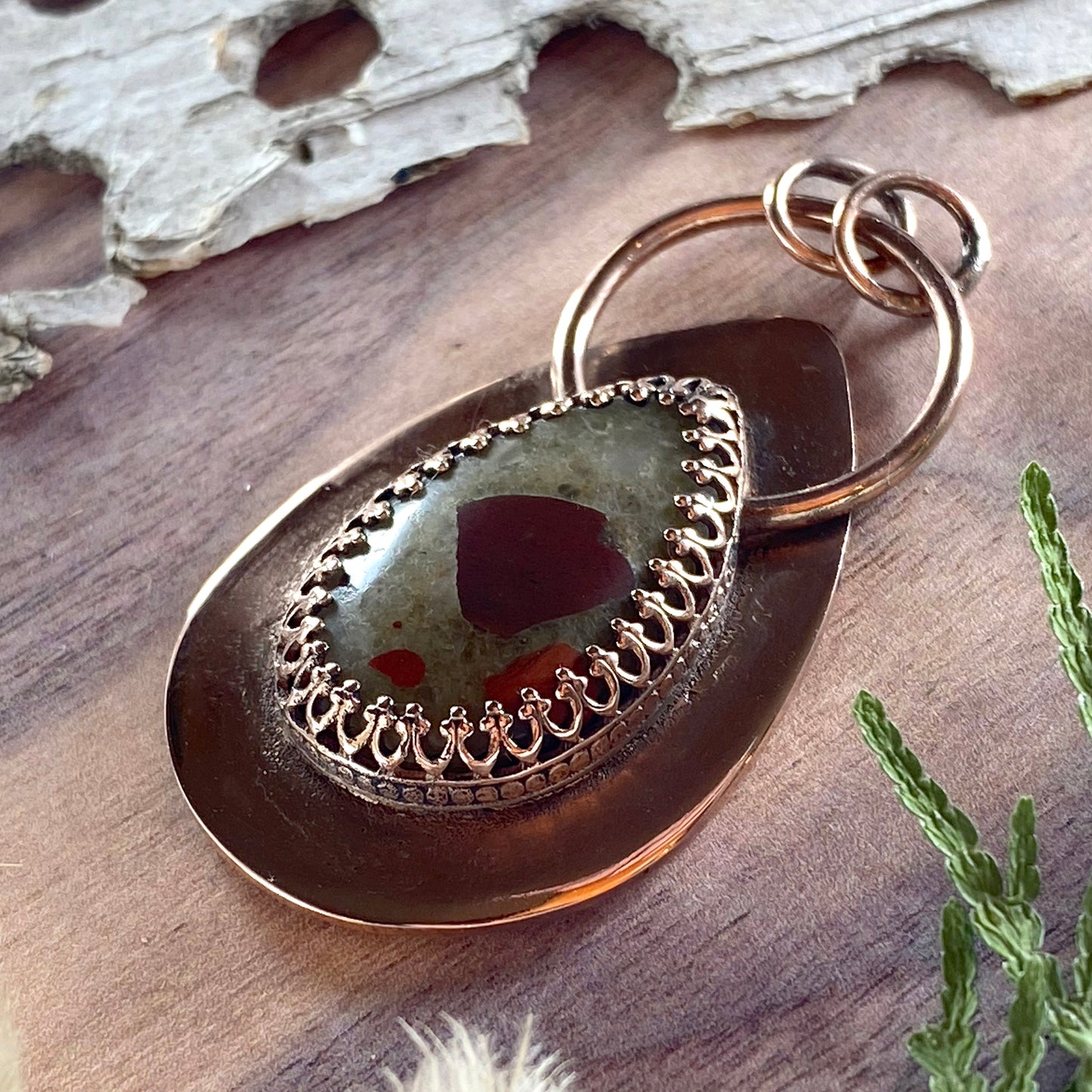 Puddingstone Pendant Front View IV - Stone Treasures by the Lake