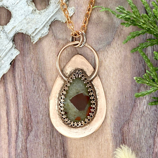 Puddingstone Pendant Front View II - Stone Treasures by the Lake