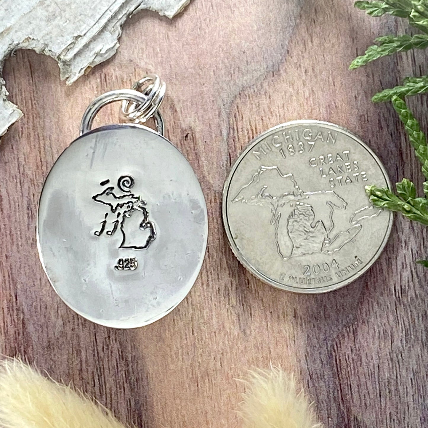 Smoky Sunstone Pendant Back View - Stone Treasures by the Lake