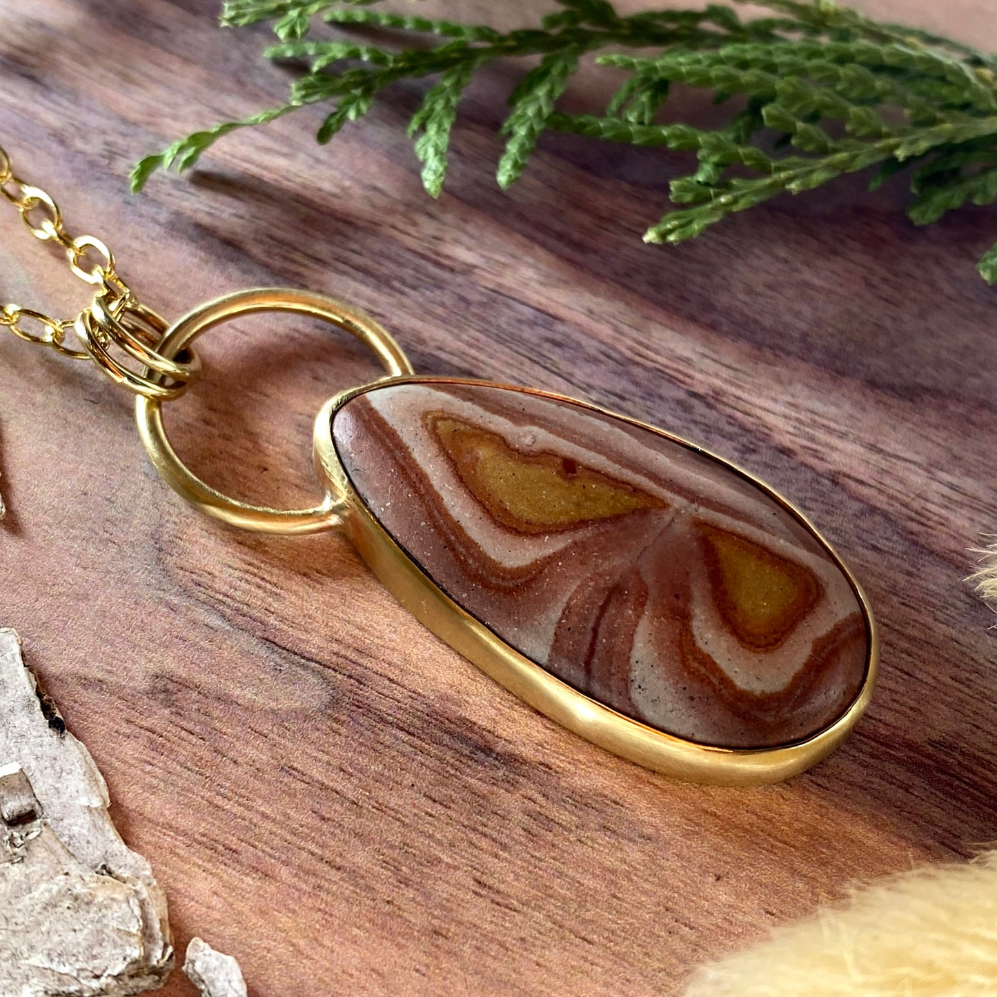 Wonderstone Pendant Necklace Front View II - Stone Treasures by the Lake