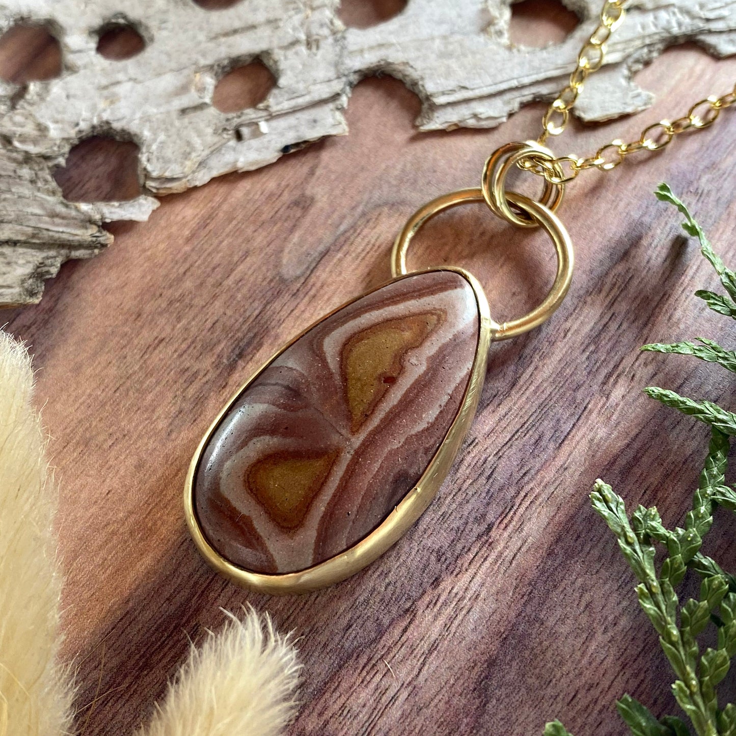 Wonderstone Pendant Necklace Front View III - Stone Treasures by the Lake