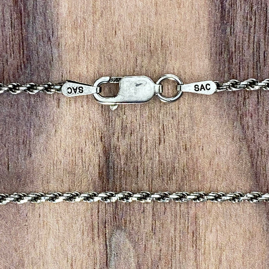 Oxidized Sterling Silver Rope Chain View 1 - Stone Treasures by the Lake