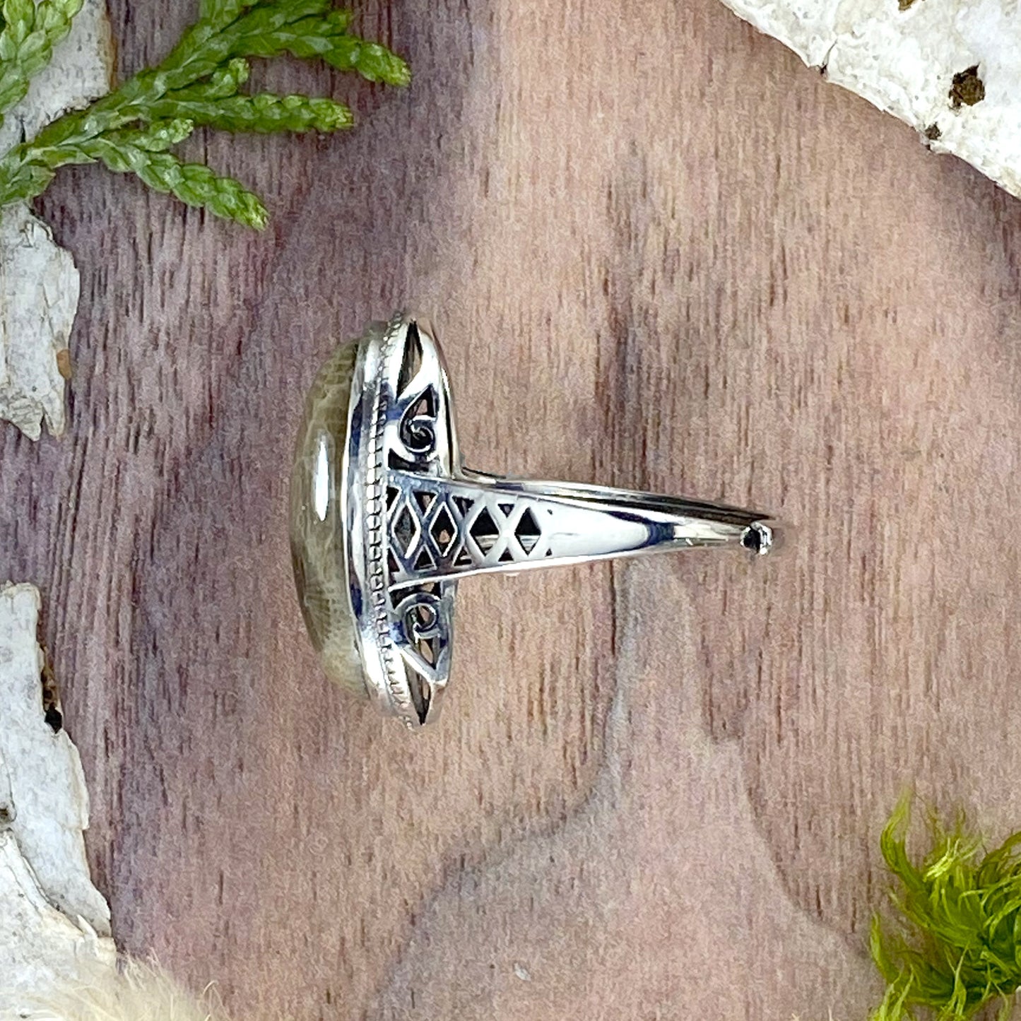 Petoskey Stone Ring Side View - Stone Treasures by the Lake
