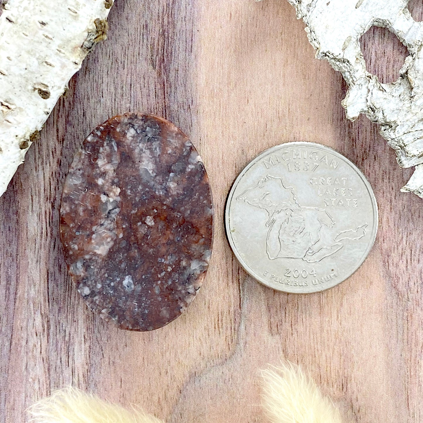 Granite Cabochon Back View - Stone Treasures by the Lake