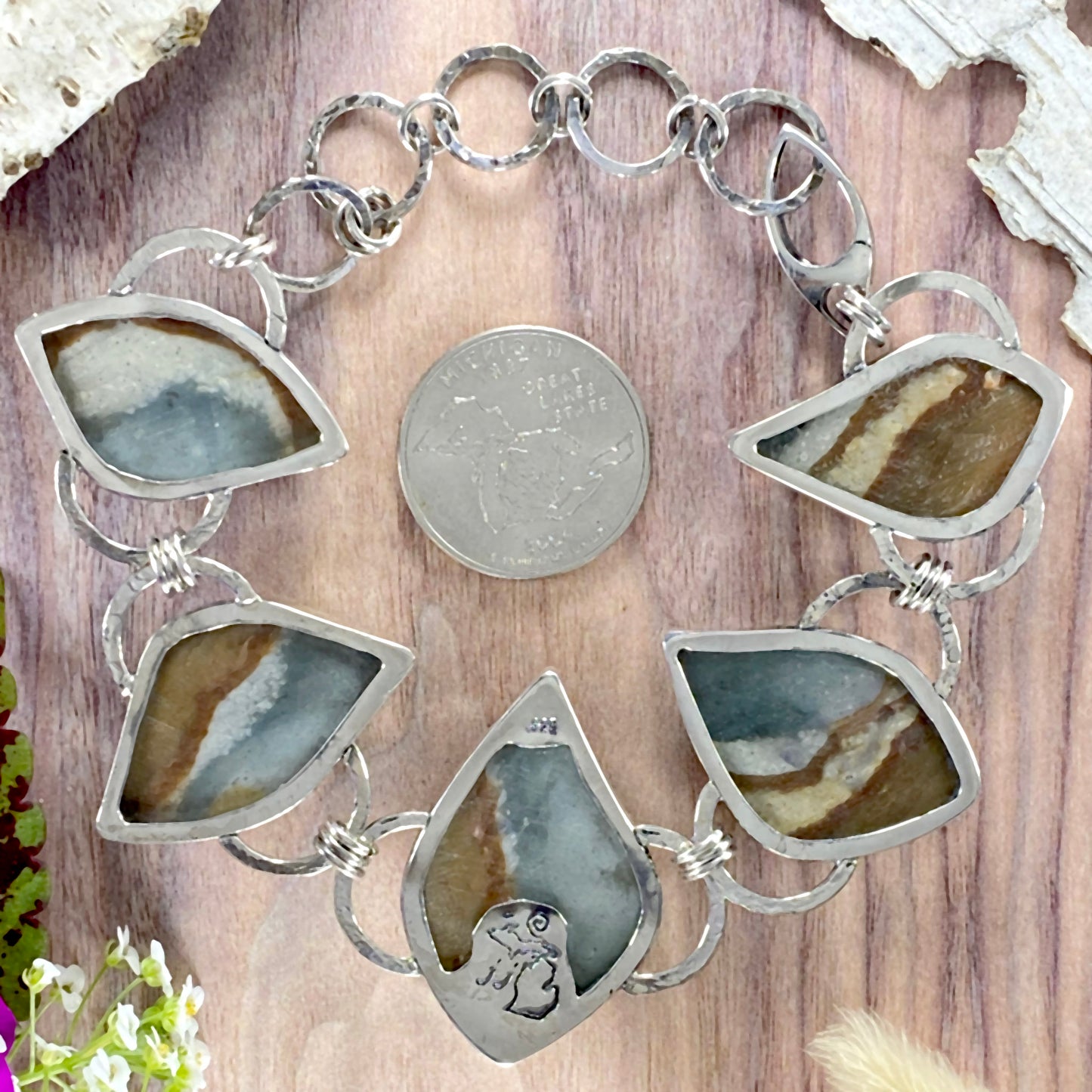 Polychrome Jasper Bracelet Back View - Stone Treasures by the Lake